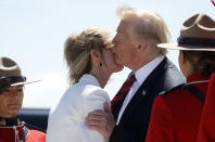 <p>President Donald Trump is greeted as he arrives at Canadian Forces Base Bagotville, in La Baie, Quebec, Canada, June 8, 2018. (Photo: Leah Millis/Reuters) </p>