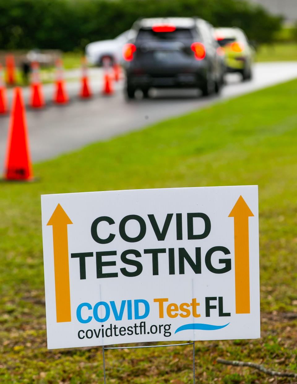 People lined up for COVID-19 testing at the First Baptist Church of Ocala Wednesday morning, January 5. The Florida Department of Health in Marion County and COVID Test Florida LLC has teamed up to offer the drive-thru testing from 8 a.m. to 4 p.m. Monday through Friday.