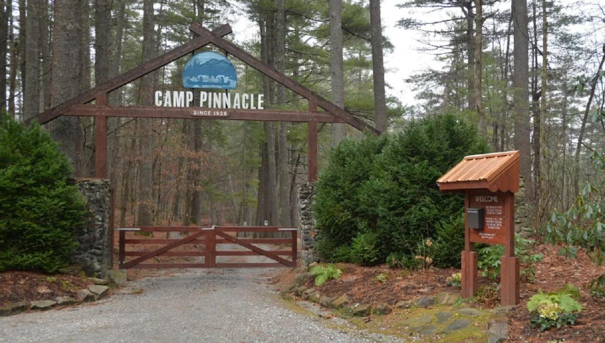 The entrance to Camp Pinnacle, where the film "Summer Camp," starring Diane Keaton, Kathy Bates, Alfre Woodard, Eugene Levy and Beverly D'Angelo was filmed in 2023.