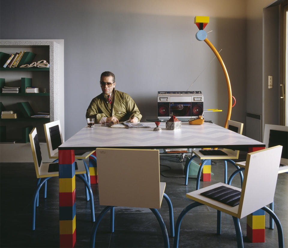 Karl Lagerfeld in his Monte Carlo apartment.