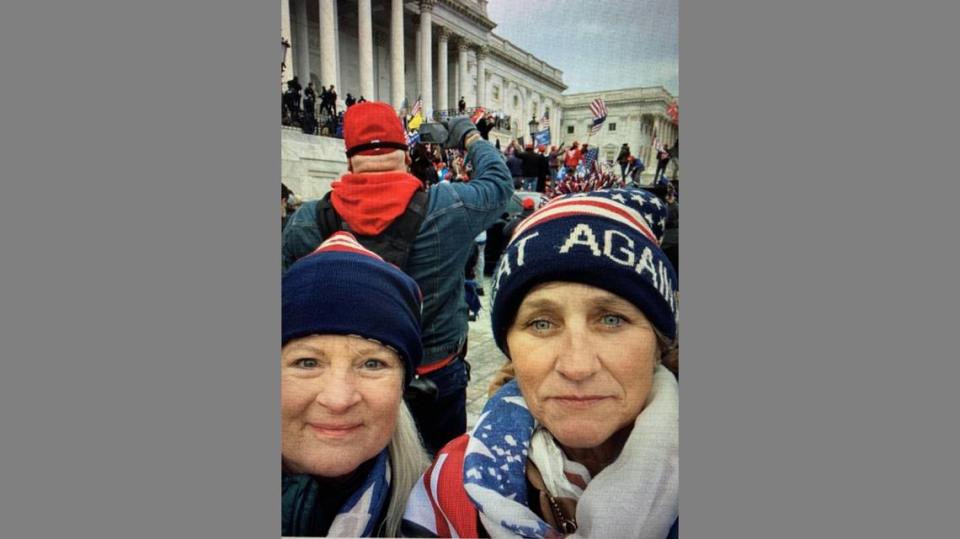 Jennifer Ruth Parks, left, and Esther Schwemmer at the U.S. Capitol on Jan. 6.
