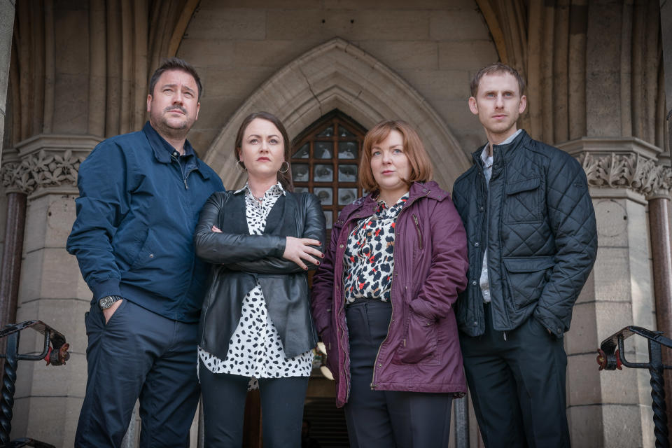 Rufus Jones, Jaime Winstone, Sheridan Smith and Robert Emms as families of Port's victims