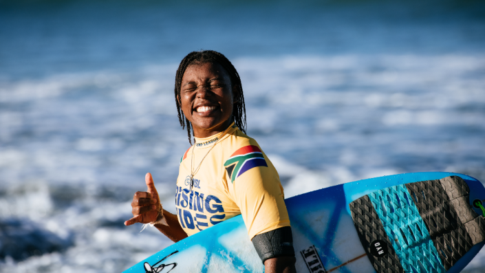 A participant at the Corona Open J-Bay at Jeffreys Bay, Eastern Cape, South Africa - Monday 11 July 2022