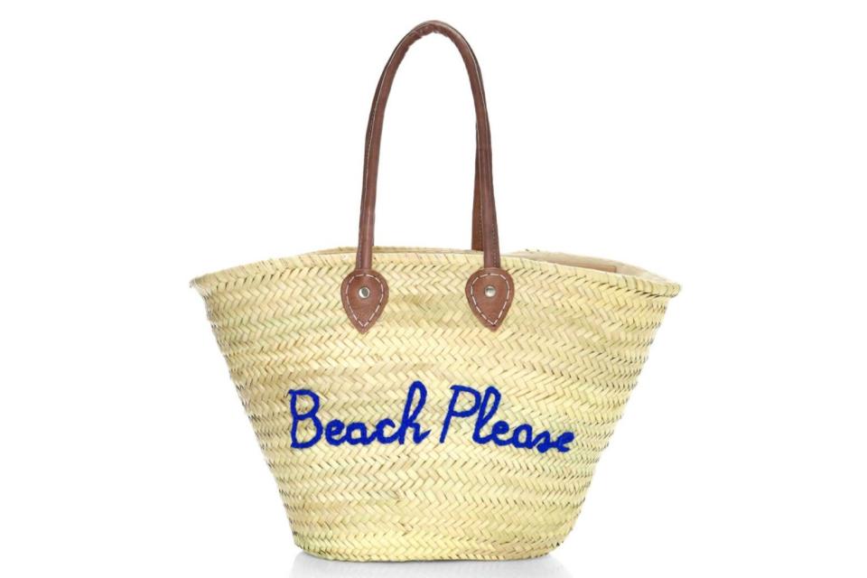 Beach Please Embroidered Beach Tote