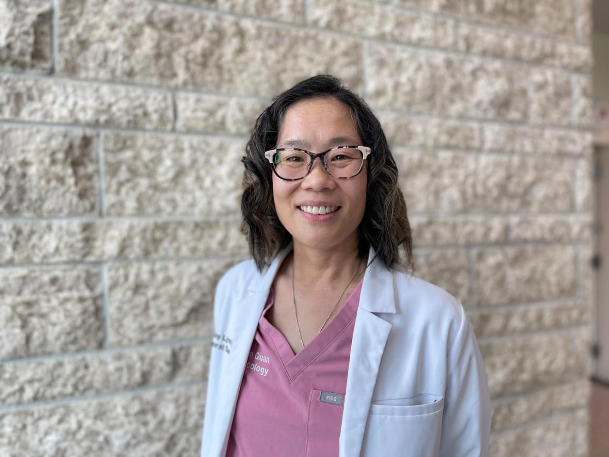 Dr. May Lynn Quan, a surgical oncologist at Foothills Hospital, hopes the provincial government will ultimately fund the treatment.  (Jennifer Lee - image credit)