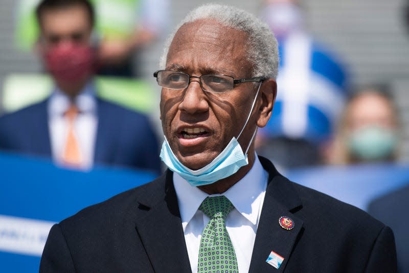 Rep. Donald McEachin, D-Va., speaks during a news conference at the House steps with members of the House Select Committee on the Climate Crisis on plans to address climate issues on Tuesday, June 30, 2020.