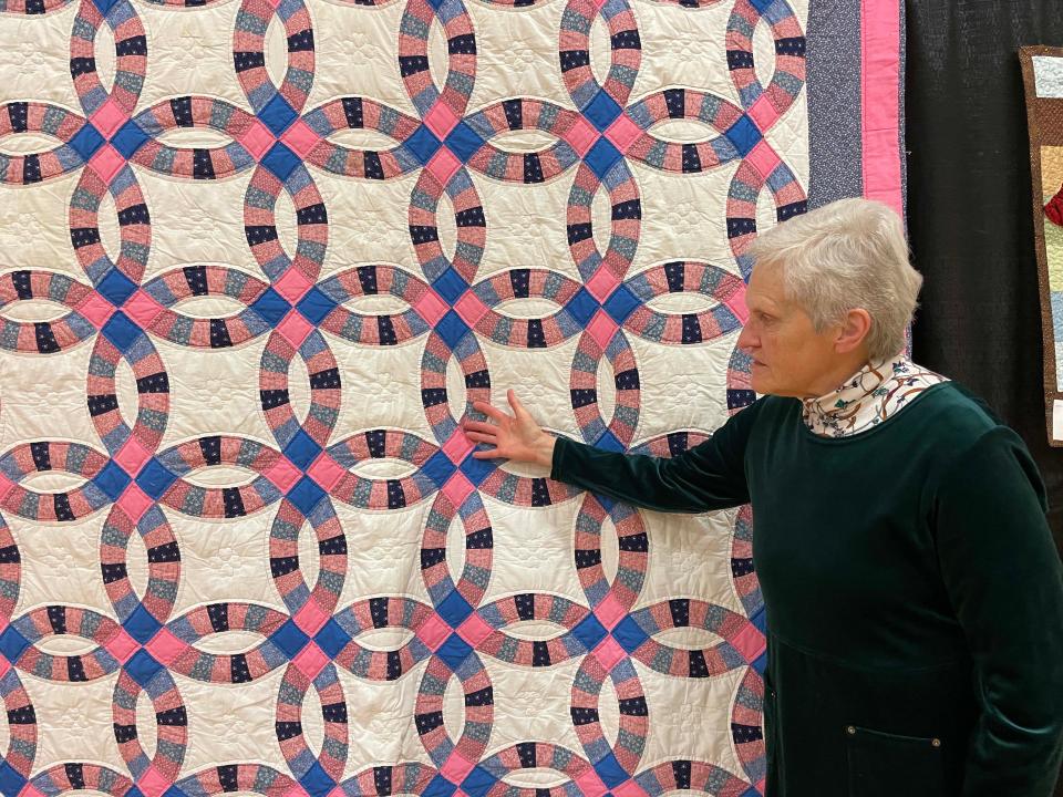 Lynda Rizzardi handmade this “Double Wedding Ring” quilt with her mother, Norma Cook, years ago. At 67, Rizzardi is a lifelong quilter and said she was thrilled to display it at the Town of Farragut Quilt Show.