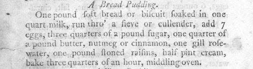 This is the original bread pudding recipe cited in Kumin's Hamilton cookbook.