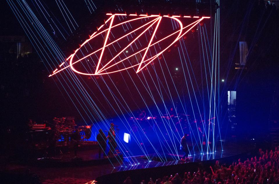 Justin Timberlake performs in concert as part of his Man of the Woods tour at Nationwide Arena in Columbus on May 7, 2018.