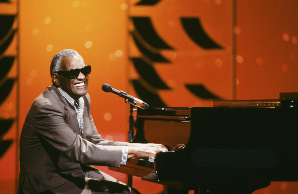 Ray Charles <a href="https://www.wwe.com/videos/ray-charles-sings-america-the-beautiful-wrestlemania-ii" rel="nofollow noopener" target="_blank" data-ylk="slk:performed "America the Beautiful";elm:context_link;itc:0;sec:content-canvas" class="link ">performed "America the Beautiful"</a> at Wrestlemania II in 1986.