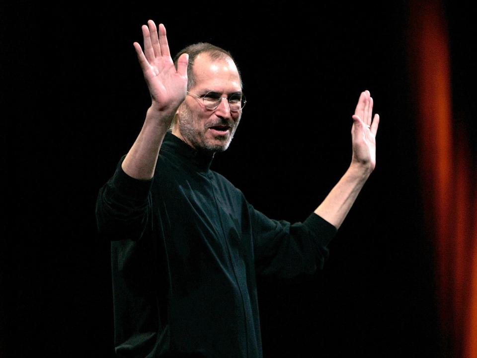 Steve Jobs at a keynote speech in 2008.