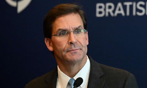 PHOTO: Former Secretary of Defence Mark Esper attends GLOBSEC's 2023 Bratislava Forum in Bratislava, May 29, 2023. (Michal Cizek/AFP via Getty Images)