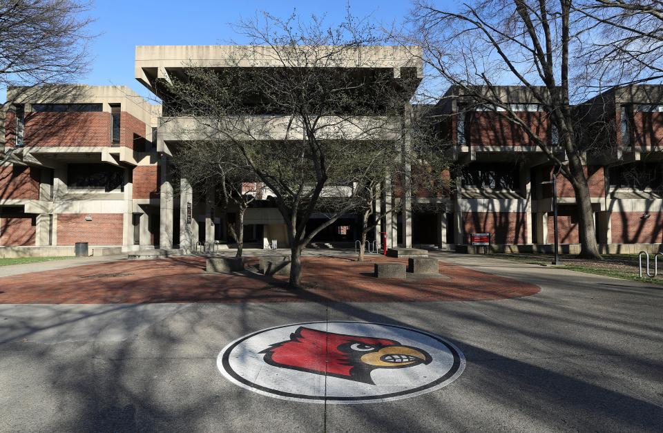 The common area on the Belknap campus of the University of Louisville is desolate on a Tuesday evening at 5:50 p.m. when the area known as the quad is usually bustling with activity. The university extended spring break through March 17 and thereafter classes will be offered remotely due to the coronavirus outbreak in Louisville, Kentucky on March 17, 2020.