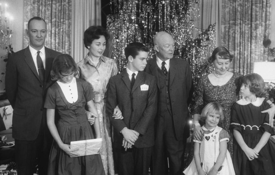 The Eisenhowers celebrate Christmas at the White House.