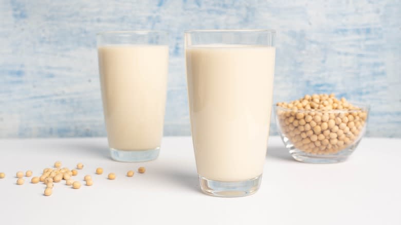 Soy milk and soybeans