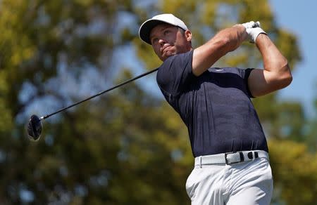 Mar 24, 2019; Palm Harbor, FL, USA; Paul Casey plays his shot from the fifth tee during the final round of the Valspar Championship golf tournament at Innisbrook Resort - Copperhead Course. Mandatory Credit: Jasen Vinlove-USA TODAY Sports