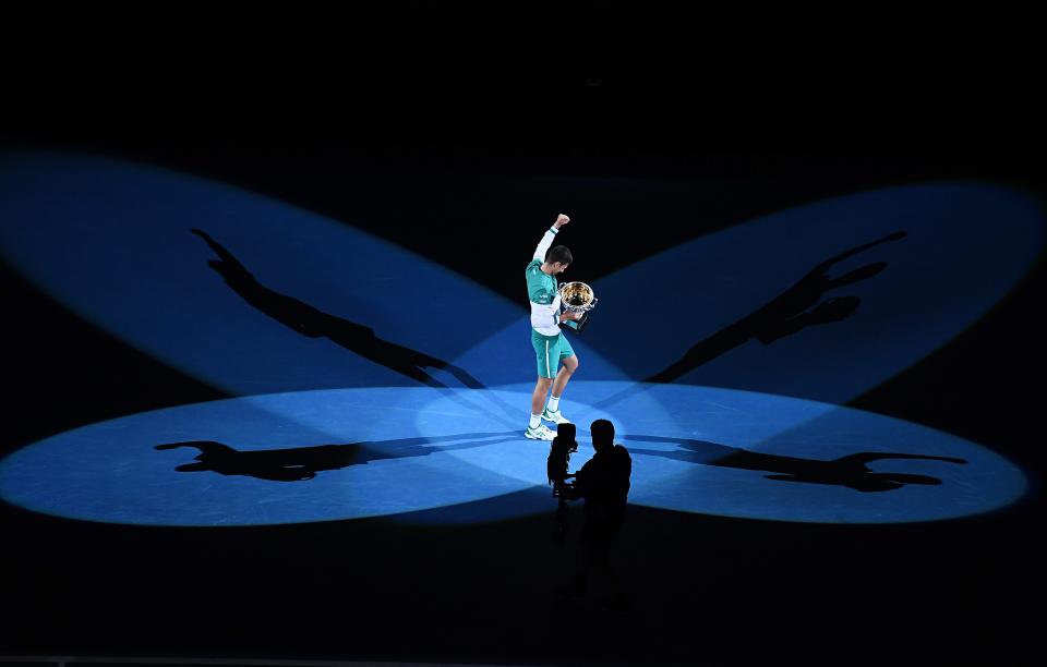 Novak Djokovic stands alone at the Australian Open after claiming his ninth men's singles championship at the Grand Slam event.