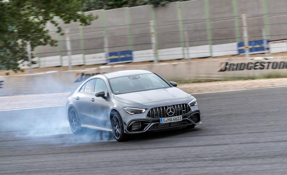 <p>AMG says to expect a 4.0-second sprint to 62 mph from the CLA45 S when using launch control.</p>