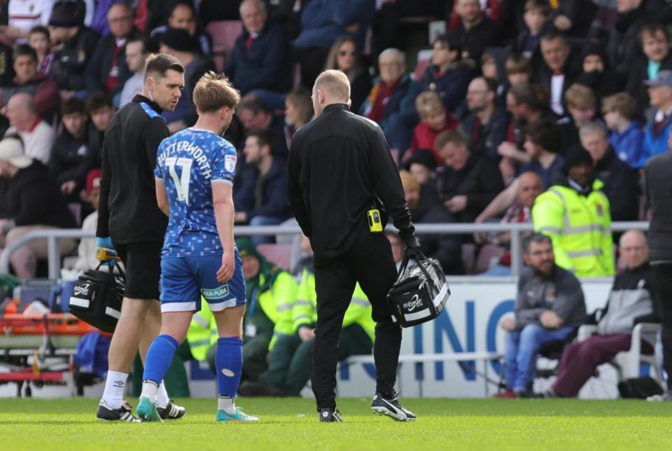 News and Star: Dan Butterworth will have a scan on the calf injury that forced him off at Northampton