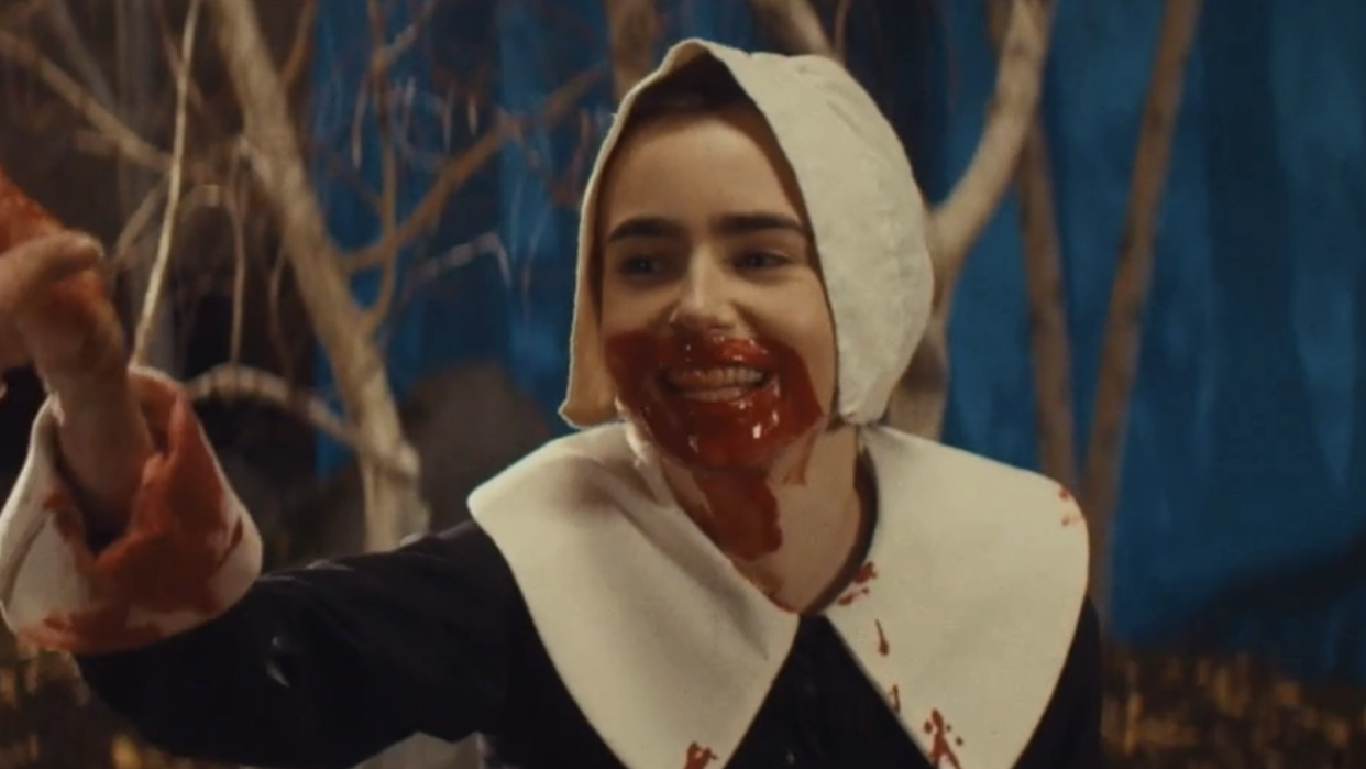  Lily Collins in MaXXXine. 