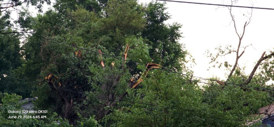 A storm caused extensive damage in Junction City on June 28, 2024. (Courtesy Jeffrey S Wenger DK101 Storm Spotter)