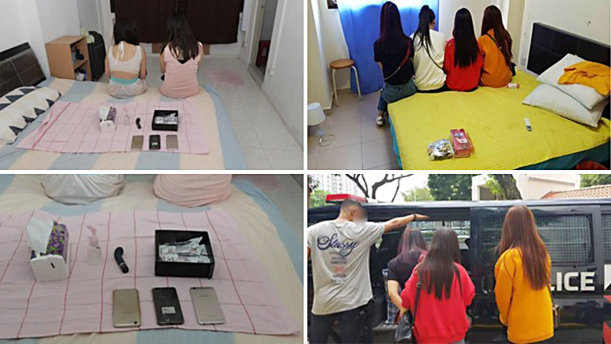 A 22-day anti-vice raid that ended on Tuesday (10 April) led to the arrest of 134 women and 2 men. Photo: Singapore Police Force