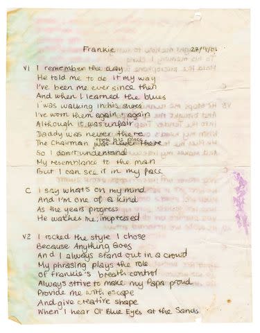 <p>Courtesy of HarperCollins</p> The Grammy winner's poems — like this one called 'Frankie' — are featured throughout the book.