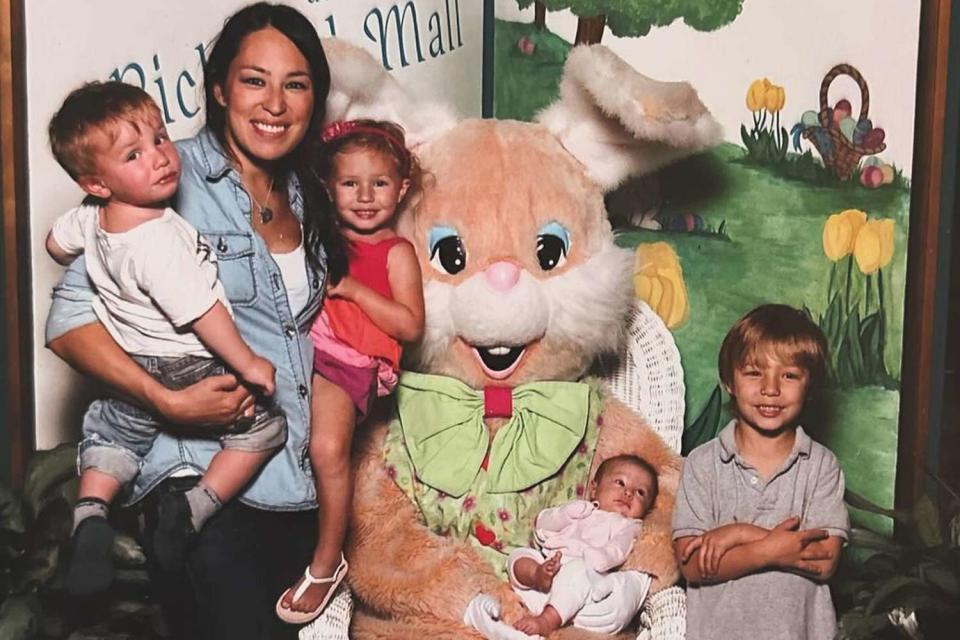 <p>Instagram/joannagaines</p> Joanna Gaines (top left) with her children Drake, Ella, Duke and Emmie in 2010