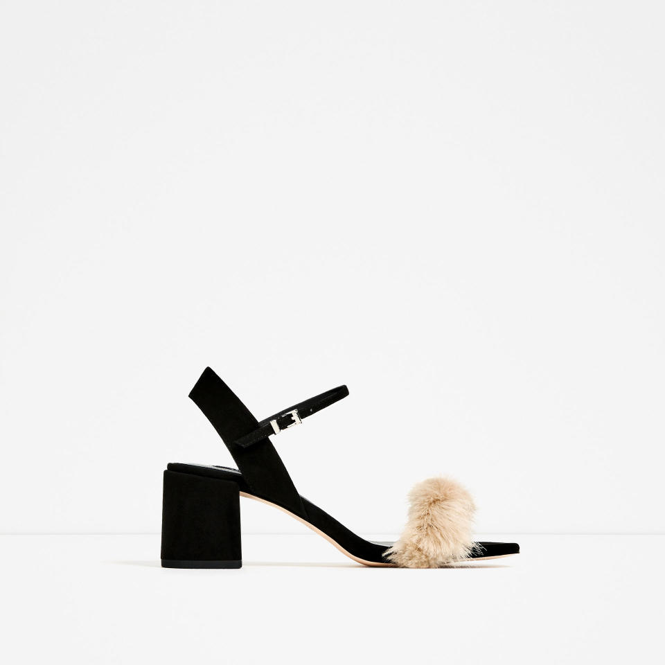 ZARA FAUX FUR SANDALS