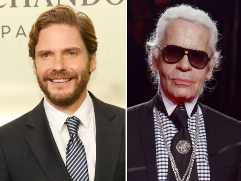 Daniel Brühl wird demnächst auf Disney+ zu Fashion-Ikone Karl Lagerfeld. (Bild: imago images/Eventpress/FashionStock.com/Shutterstock.com)