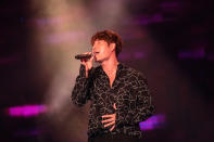 <p>‘Running Man’ host and singer Kim Jong-kook performs at the 22nd Asian Television Awards. (Photo: Joseph Nair for Yahoo Lifestyle Singapore) </p>