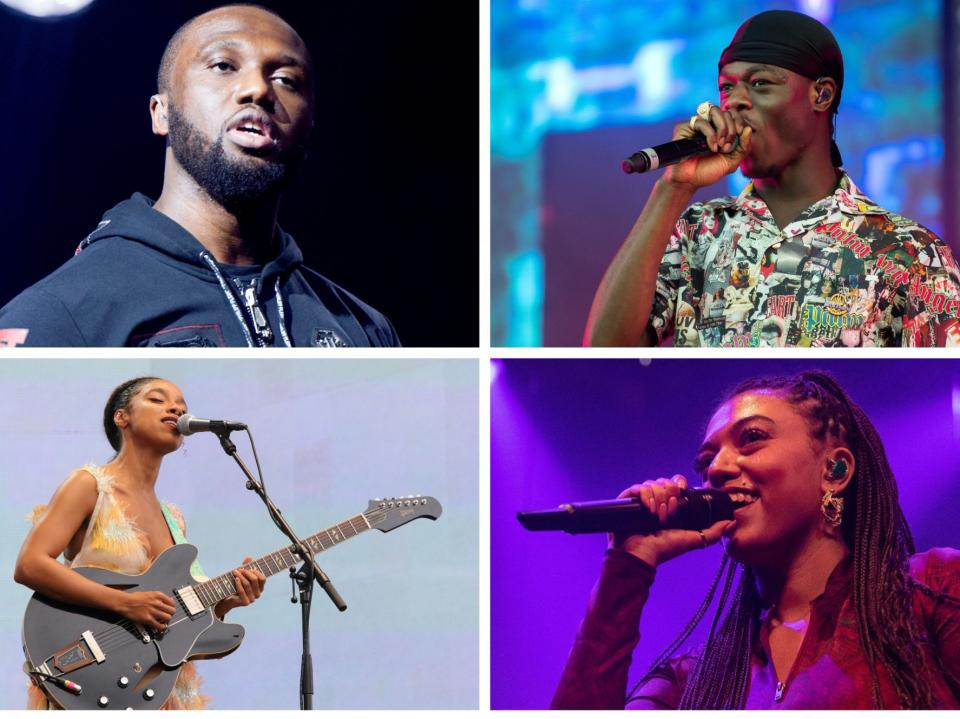 L-R clockwise: Headie One, J Jus, Mahalia and Lianne La Havas (Rex)