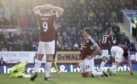 Football Soccer Britain - Burnley v Manchester City - Premier League - Turf Moor - 26/11/16 Burnley's James Tarkowski after a missed chance Action Images via Reuters / Carl Recine Livepic