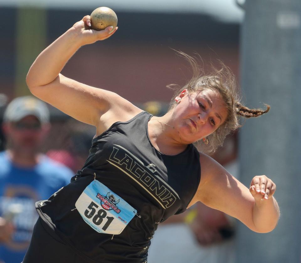 Laconia's Mattie Isaac won the Division 3 shot put title at the WIAA state track and championships Saturday in La Crosse.