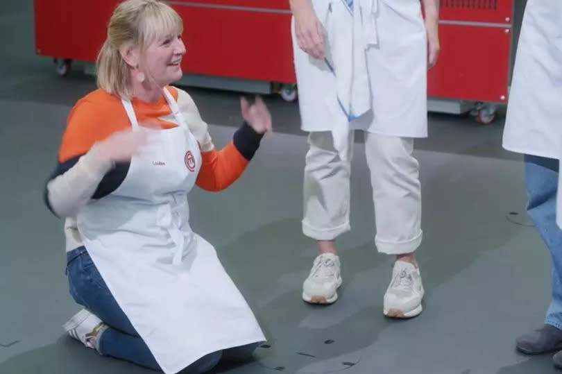 Louise after being told her 'deconstructed' lobby had seen her through to the Masterchef knockouts -Credit:BBC