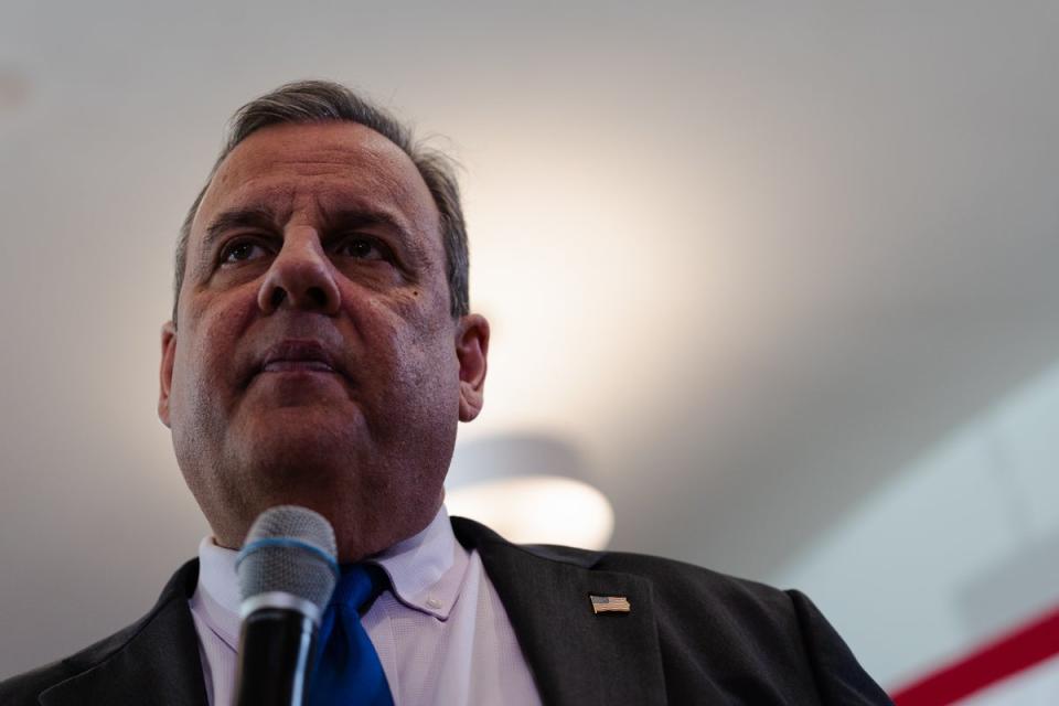 Republican presidential candidate former New Jersey Gov. Chris Christie speaks during a 