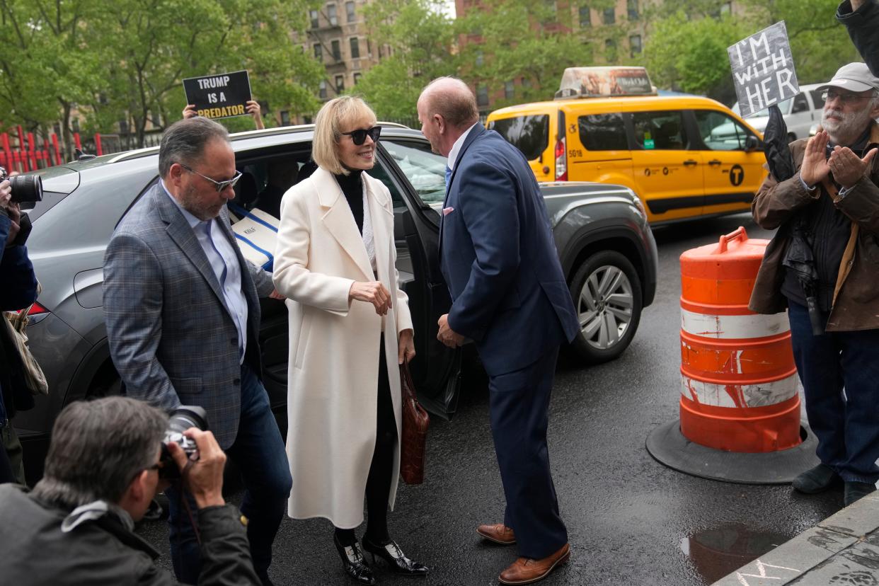 E. Jean Carroll arrives at federal court in New York, Tuesday, May 2, 2023 (AP)