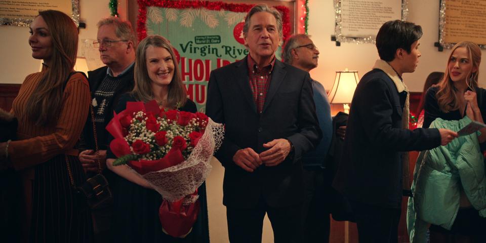 (L to R) Annette O’Toole as Hope, Tim Matheson as Doc Mullins in episode 511 of Virgin River.