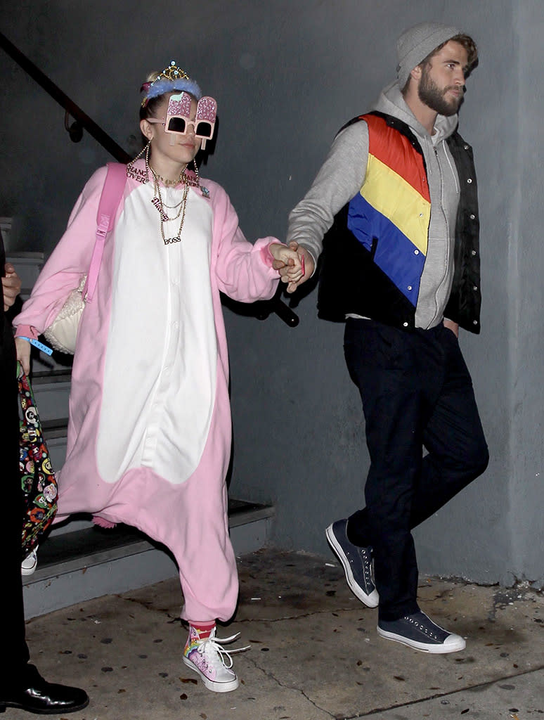 Miley Cyrus and Liam Hemsworth celebrate Liam's 27th birthday by showing up to The Flaming Lips album release party celebrated at Mack Sennett Studio in Los Angeles. Wayne Coyne also shares the same birthday date as Liam. AKM-GSI 12 JANUARY 2017 To License These Photos, Please Contact : Maria Buda (917) 242-1505 mbuda@akmgsi.com or Mark Satter (317) 691-9592 msatter@akmgsi.com sales@akmgsi.com