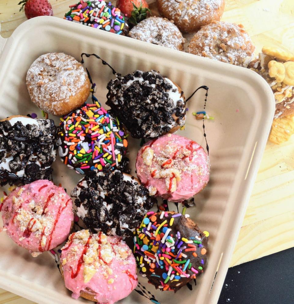 A selection of donuts from Fayetteville food truck Chillz Intergalactic Donuts, often parked at 504 N. McPherson Church Road.