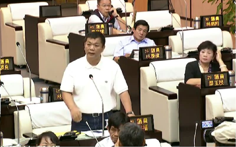 台南市議員盧崑福。（取自台南市議會議事影音直播）