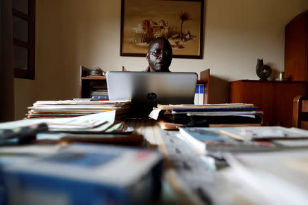 Simon Munzu, a former UN official, who is campaigning for peace in the Anglophone regions of Cameroon, is pictured during an interview with Reuters in Yaounde, Cameroon October 3, 2018. Picture taken October 3, 2018. REUTERS/Zohra Bensemra