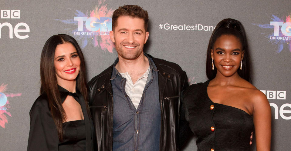 Cheryl, Matthew Morrison and Oti Mabuse are judges on the BBC dancing competition. (REX/Features)