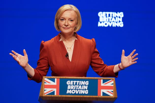 Prime Minister Liz Truss delivers her keynote speech at the Conservative Party annual conference at the International Convention Centre in Birmingham. Picture date: Wednesday October 5, 2022. (Photo: Jacob King via PA Wire/PA Images)