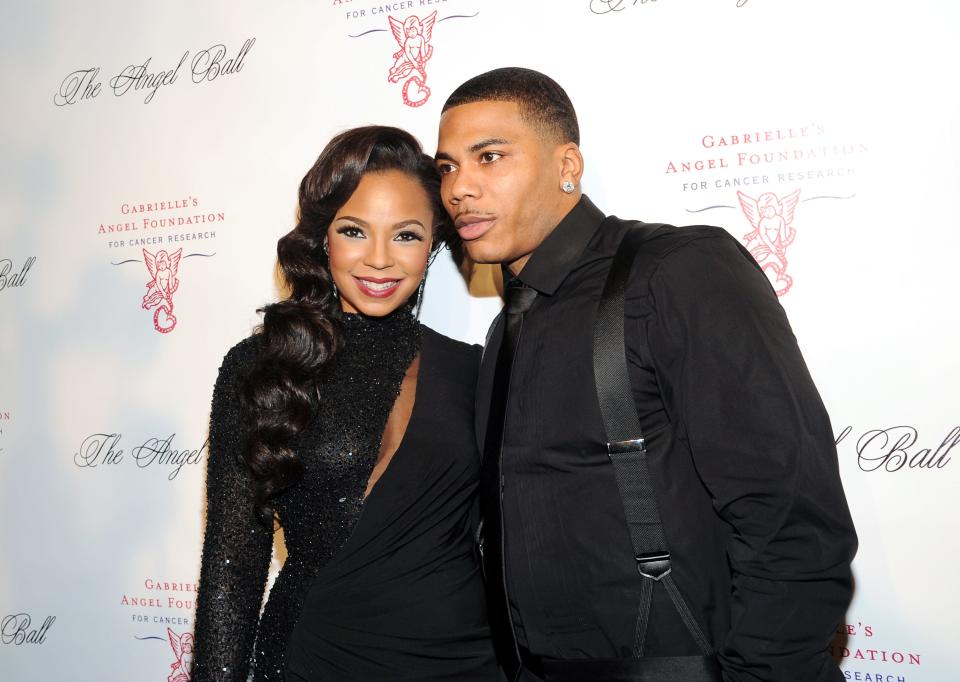 Singers Ashanti Douglas and Nelly attend Gabrielle's Angel Foundation 2012 Angel Ball cancer research benefit at Cipriani Wall Street on Oct. 22, 2012, in New York.