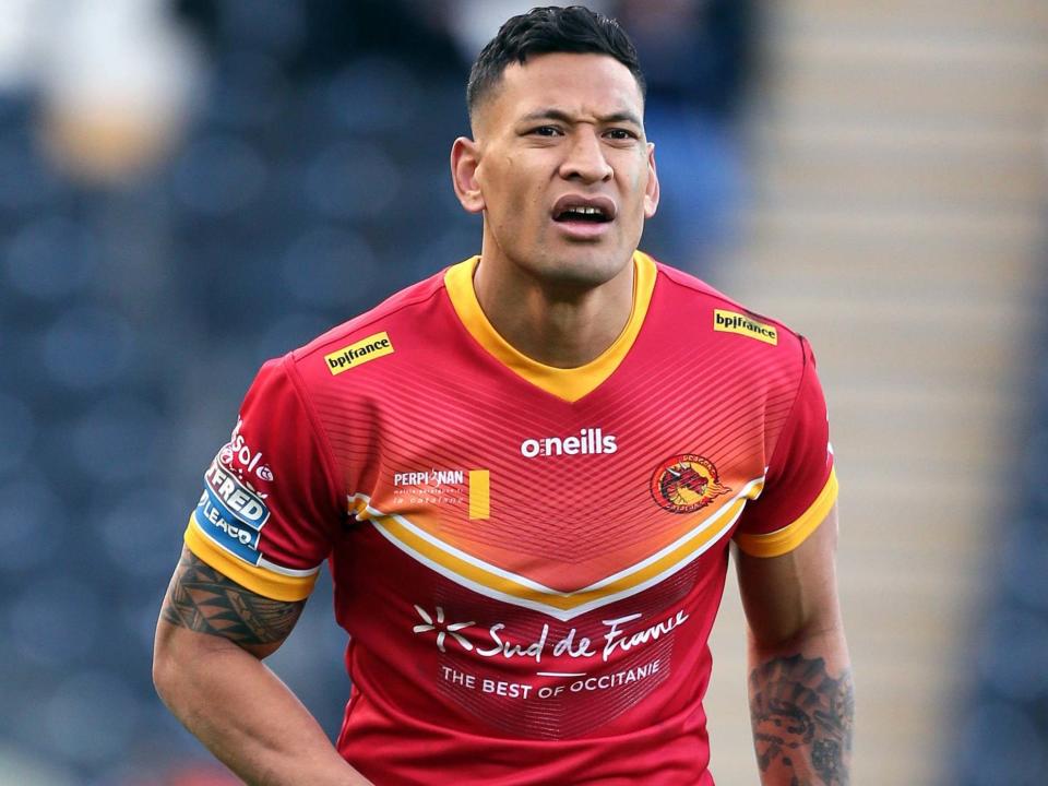 Israel Folau refused to take a knee before Catalans' Super League game with St Helens: PA