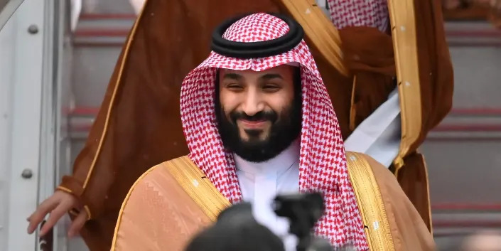 Saudi Crown Prince Mohammed bin Salman smirking.