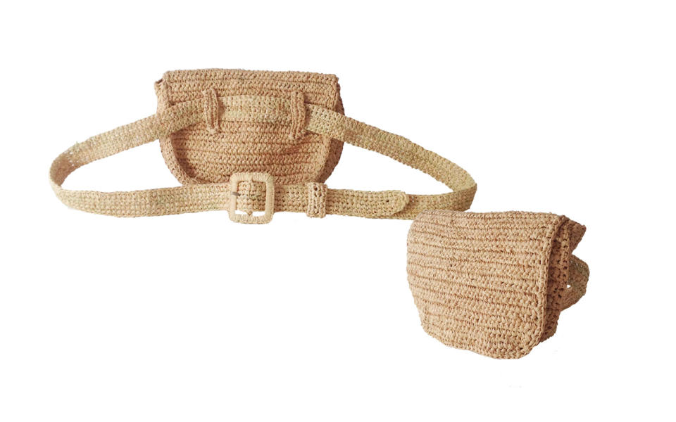 A Raffia Waist Bag