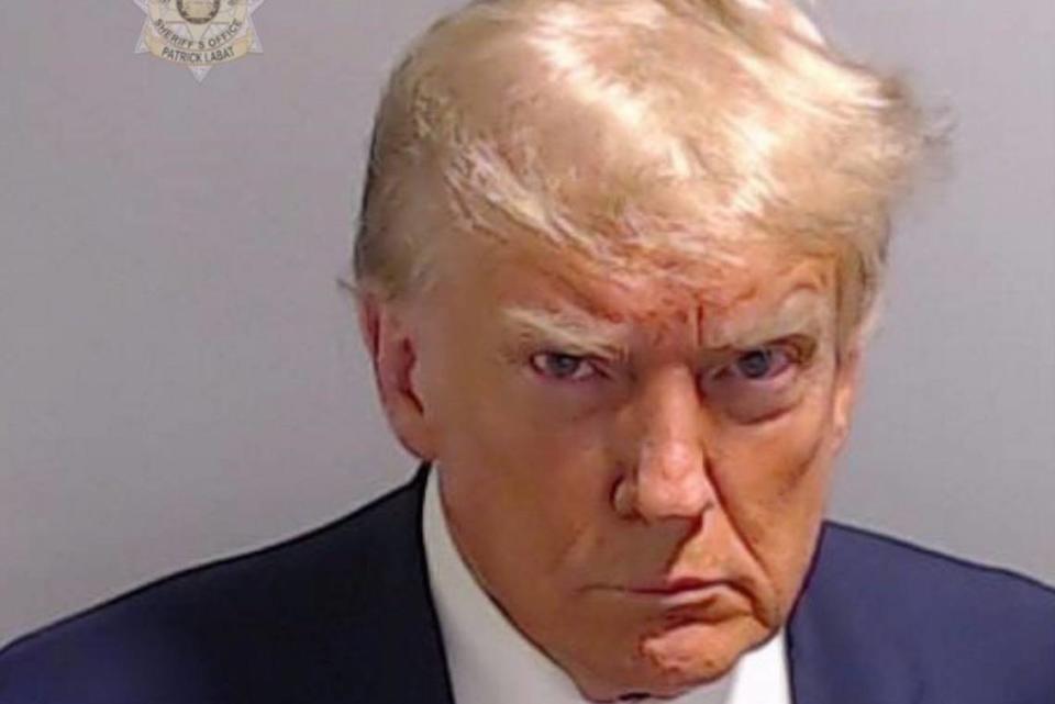 Former President Donald J. Trump is pictured in this photo provided by the Fulton County Sheriff’s Office on Thursday, August 24, 2023, in Atlanta, GA. Trump has been charged in Georgia for alleged attempts to overturn the results.