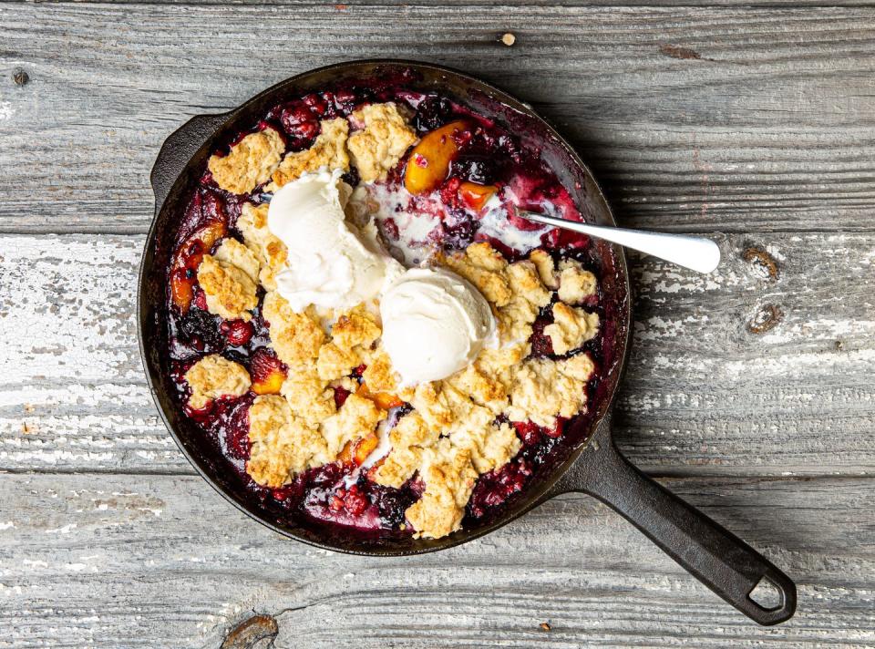 Campfire Berry-Peach Cobbler